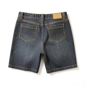 St Johns Bay Denim Shorts Womens 16 Stretch Bermuda Mid Rise Blue Knee Length